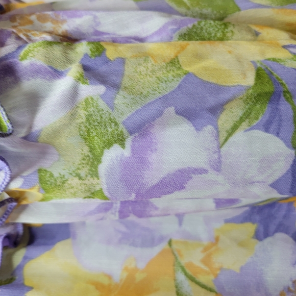 SOLD Floral Mini Dress in Yellow and Purple - Picture 3 of 4